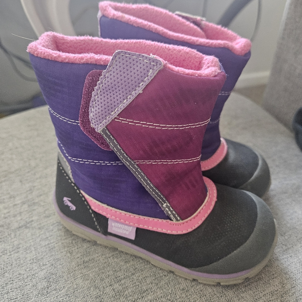 3M Thinsulate Kids Pink & Purple Insulated Snow Boots